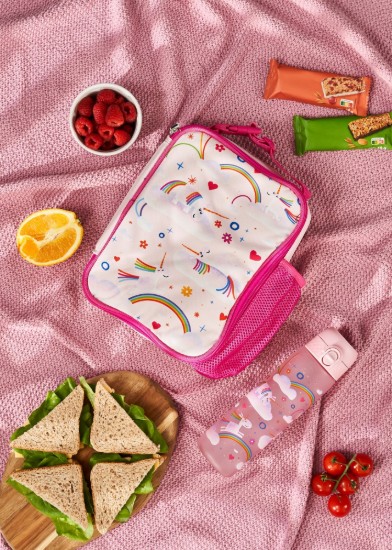 Borsa portapranzo termoisolante, 26,5 × 19,5 cm, Unicorn Rainbows - Ion8