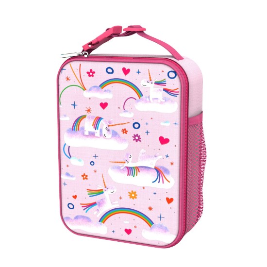 Borsa portapranzo termoisolante, 26,5 × 19,5 cm, Unicorn Rainbows - Ion8