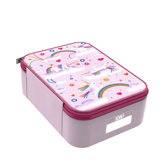 Borsa portapranzo termoisolante, 26,5 × 19,5 cm, Unicorn Rainbows - Ion8