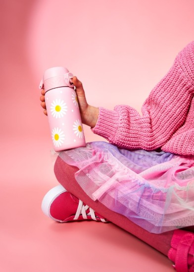 Waterfles voor kinderen, roestvrij staal, 400 ml, Daisies - Ion8