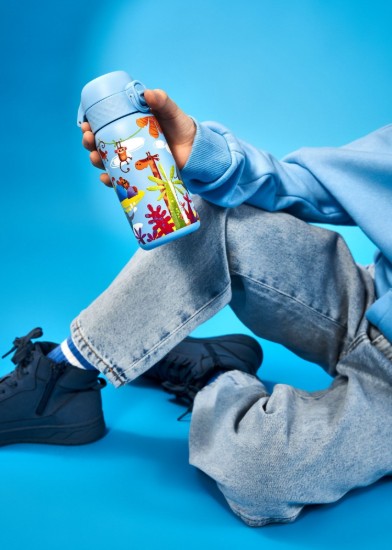 Waterfles voor kinderen, roestvrij staal, 400 ml Safari - Ion8