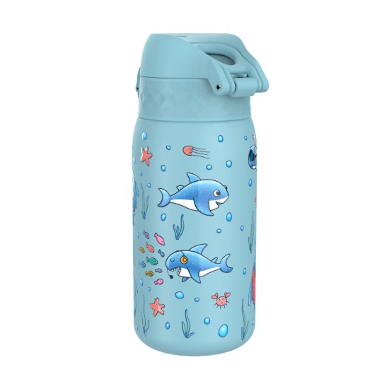 Water bottle for children, stainless steel, 400 ml, Sharks - Ion8