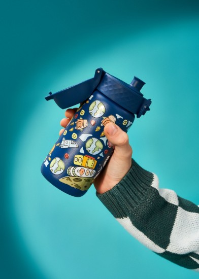 Láhev na vodu pro děti, nerezová ocel, 400 ml, Space - Ion8
