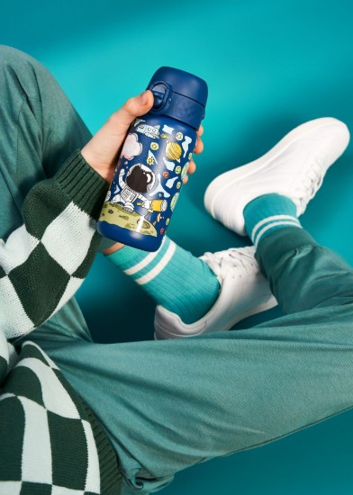 Láhev na vodu pro děti, nerezová ocel, 400 ml, Space - Ion8