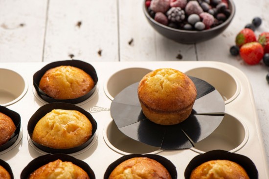 Set 12 teglie riutilizzabili per muffin, vetroresina, 5×5 cm - NoStik