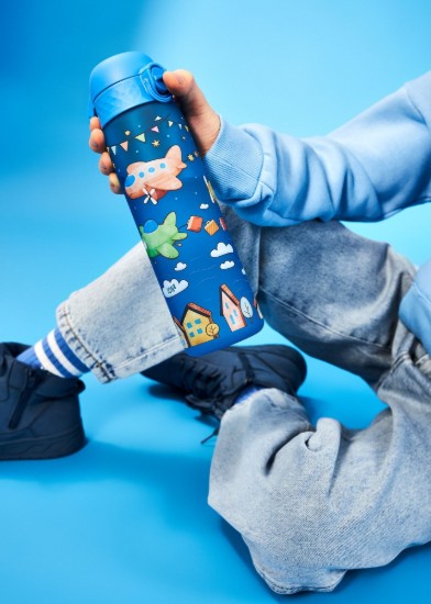 "Slim" láhev na vodu pro děti, recyclon™, 500 ml, Airplanes - Ion8