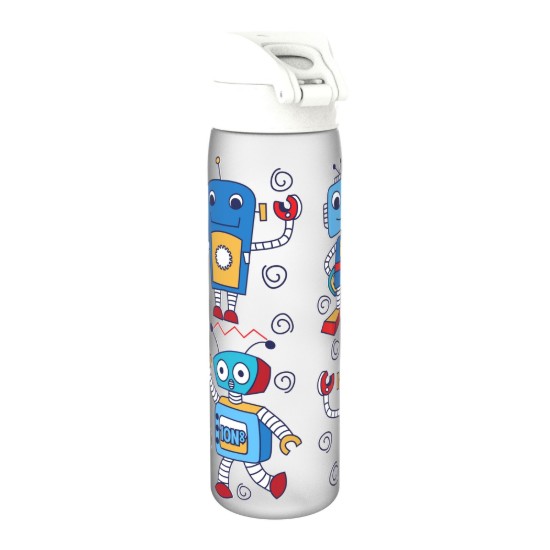 Waterfles "Slim" voor kinderen, recyclon™, 500 ml, Robots - Ion8