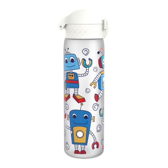 Waterfles "Slim" voor kinderen, recyclon™, 500 ml, Robots - Ion8