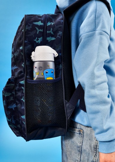 Waterfles "Slim" voor kinderen, recyclon™, 500 ml, Robots - Ion8