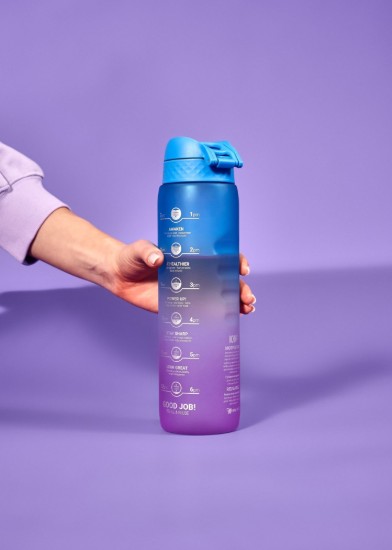 Veepudel "Times To Drink", recyclon™, 1L, Blue&Pink - Ion8