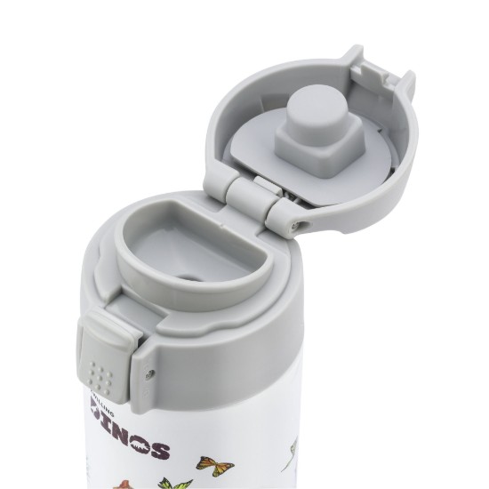 Drinking bottle for kids, stainless steel, 350ml, "Dinos", White-Grey - Zwilling