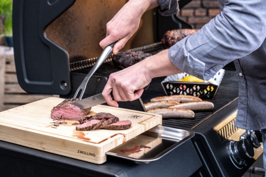 Tocator bambus, cu tava de colectare, 39 x 30 cm, "BBQ+" - Zwilling