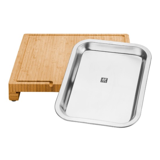 Tocator bambus, cu tava de colectare, 39 x 30 cm, "BBQ+" - Zwilling