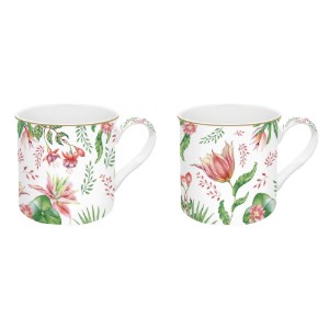 Set di 2 tazze, porcellana, 300 ml, "Botanique Chic" - Easy Life