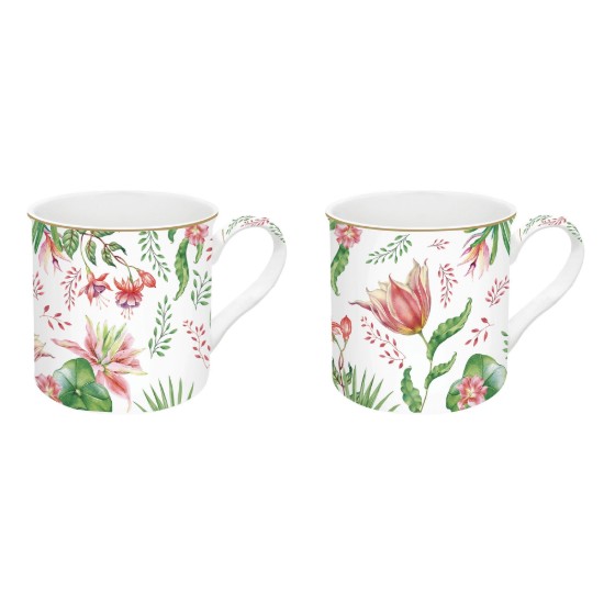 Set di 2 tazze, porcellana, 300 ml, "Botanique Chic" - Easy Life