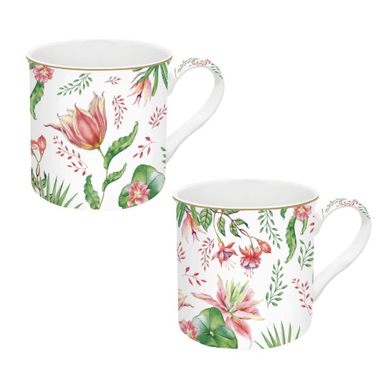 Set di 2 tazze, porcellana, 300 ml, "Botanique Chic" - Easy Life