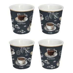 Set of 4 coffee cups, porcelain, 100 ml, "Barista" - Easy Life