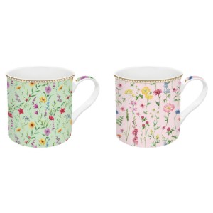 Set di 2 tazze, porcellana, 300 ml, "Meadow Flowers" - Easy Life