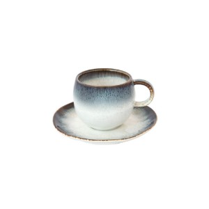 Coffee cup with saucer, porcelain, 120 ml, blue, "Nuances" - Easy Life