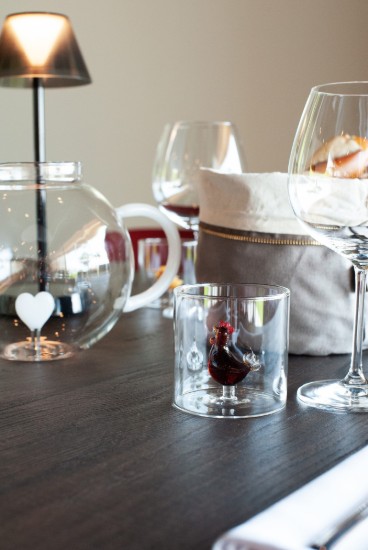 Trinkglas mit Innendekoration, Borosilikatglas, 250 ml, Hahn – WD Lifestyle