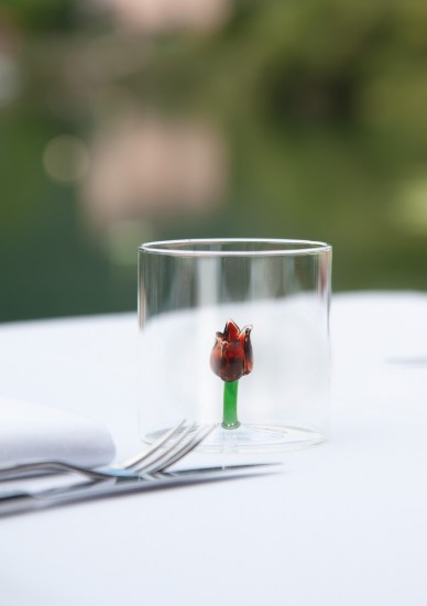 Copo com decoração de interior, vidro borossilicato, 250 ml, tulipa - WD Lifestyle