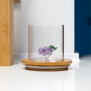 Drinkglas met interieurdecoratie, borosilicaatglas, 250 ml, druif - WD Lifestyle