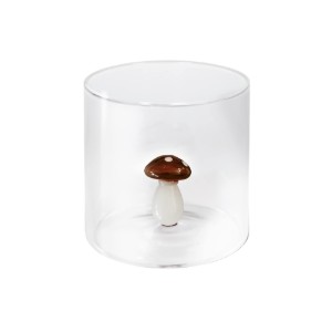 Drinkglas met interieurdecoratie, borosilicaatglas, 250 ml, paddestoel - WD Lifestyle
