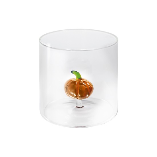 Bicchiere con decorazione interna, vetro borosilicato, 250 ml, zucca - WD Lifestyle