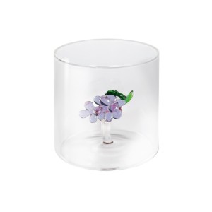 Drinkglas met interieurdecoratie, borosilicaatglas, 250 ml, druif - WD Lifestyle