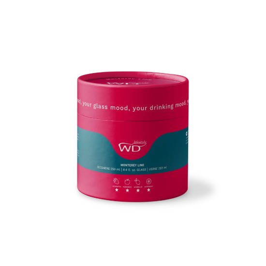 Vaso con decoración interior, vidrio de borosilicato, 250 ml, uva - WD Lifestyle