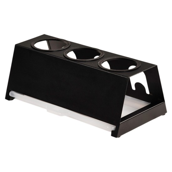 Scolapiatti per bottiglie, con vassoio, 32 x 12,5 x 17 cm, Nero - Kesper