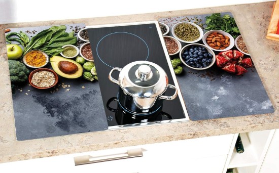 2er-Set Glasschneidebretter, 50 x 28,5 cm, 0,4 cm dick, "Healthy Kitchen“ – Kesper