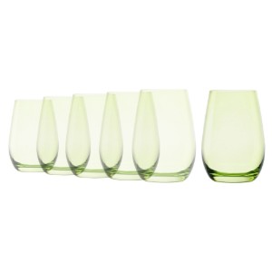 Set di 6 bicchieri da acqua in vetro, 465 ml, "Elements", verde - Stolzle
