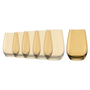 Set di 6 bicchieri da acqua, in vetro, 465 ml, "Elements", Ambra - Stolzle