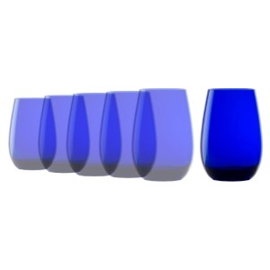 Set di 6 bicchieri da acqua, in vetro, 465 ml, "Elements", blu - Stolzle