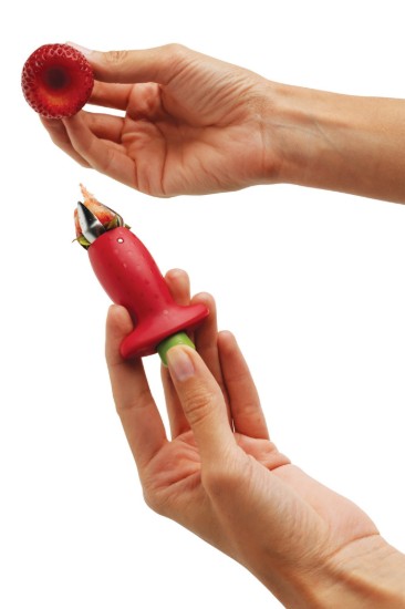 Strawberry stem remover, stainless steel, "StemGem" - Chef'n