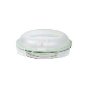 Round food storage container, "Air Type" range, 800 ml, made from glass - Glasslock