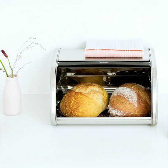 Broodtrommel, roestvrij staal, 31,6 x 26,5 cm, Brilliant Steel - Brabantia