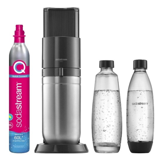 DUO soda maker, 2 bottles included, Metallic Black - SodaStream