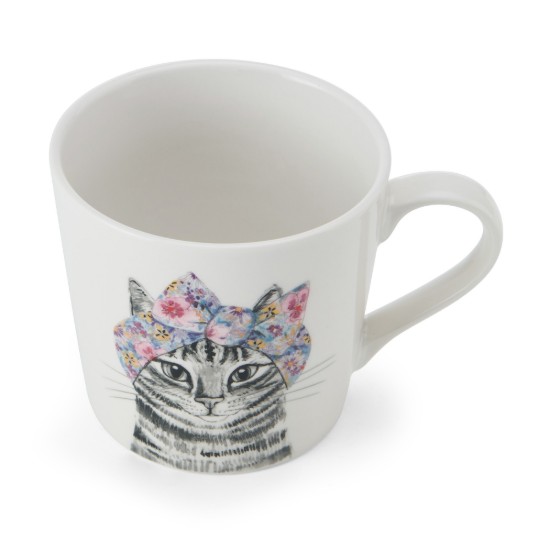 Porcelain mug, 380 ml, cat design - Mikasa