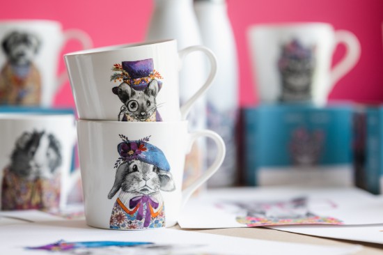 Porcelain mug, 380 ml, bunny design - Mikasa