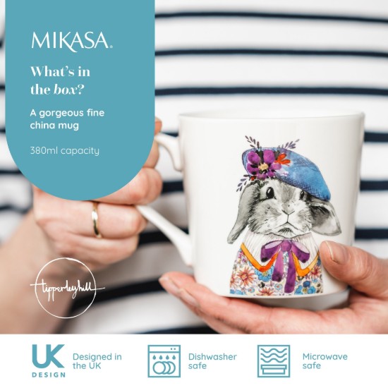 Porcelain mug, 380 ml, bunny design - Mikasa