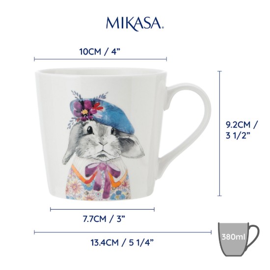 Porcelain mug, 380 ml, bunny design - Mikasa