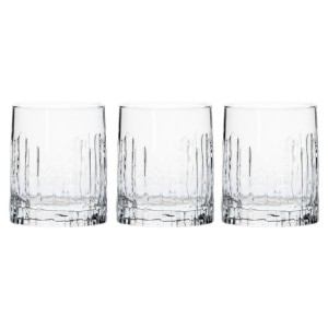Set bicchieri da whisky 3 pezzi, in vetro, 355ml, "Oak" - Borgonovo