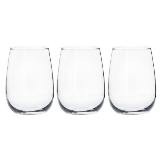 Set van 3 drinkglazen, 490 ml, gemaakt van glas - Borgonovo
