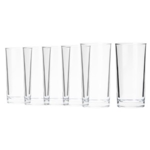 Set van 6 drinkglazen 250 ml, glas - Borgonovo