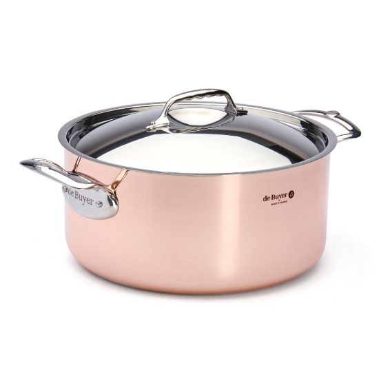 Kaanega keedupott, 28cm/8L, vask - roostevaba teras, "Inocuivre" - de Buyer