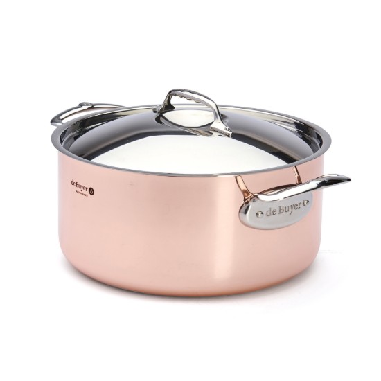 Kaanega keedupott, 28cm/8L, vask - roostevaba teras, "Inocuivre" - de Buyer
