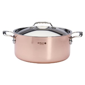 Kookpot met deksel, 28cm/8L, koper - RVS, "Inocuivre" - de Buyer