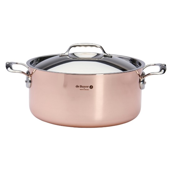 Kaanega keedupott, 28cm/8L, vask - roostevaba teras, "Inocuivre" - de Buyer